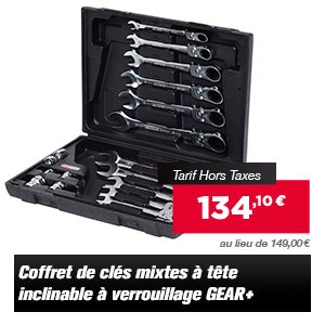 Clés mixtes à tête inclinable